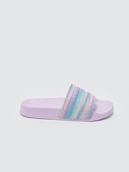 Bask?l? Tek Bantl? K?z ?ocuk Terlik - Waikiki фото 2