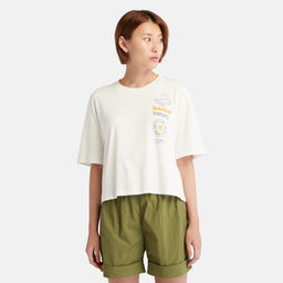 Женская футболка Timberland TIMBERF GRAPHIC TEE белая фото 4
