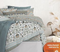 КПБ Мозайка бязь Люкс хлопок 100% Семейный - Лен поволжья фото 2