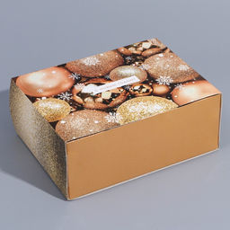 Подарочная коробка складная «Новогодние шары», 20×15×8 см, Новый год