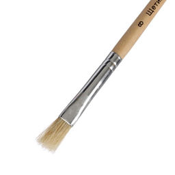 Цена за 10 шт. Кисть для рисования, щетина, № 8, плоская, деревянная ручка, международный размер