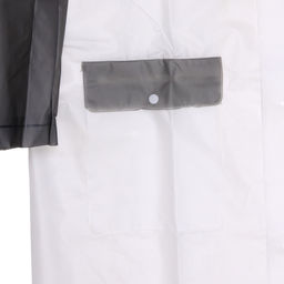 Дождевик-плащ "Уральский" с капюшоном и завязками, на кнопках, увеличенный 140 Мкрн 115*65см бело-серый ДоброСад