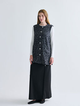 Bisiklet Yaka Desenli Kad?n Yelek