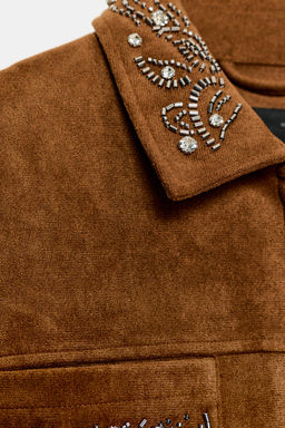 FAUX SUEDE STUDDED JACKET - Zara фото 3