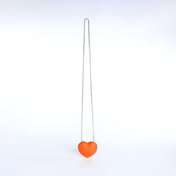 Сумка мини-клатч на магните, в форме сердца, жёсткий корпус, на длинной цепочке, оранжевая