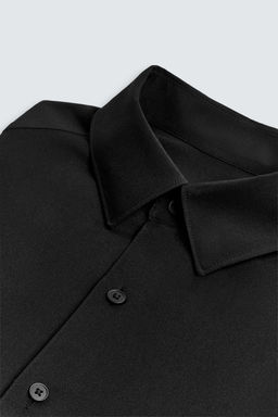 Рубашка Zara CAMISA SLIM FIT черная