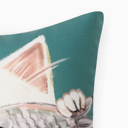 Подушка Этель Счастливый котик 40х40 см, велюр, 100% п/э  фото 2