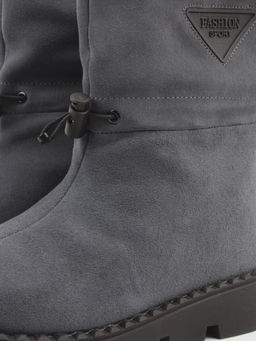 04-PAL273-3Z GRAY/BLUE Ботинки зимние женские (натуральная замша, 100% шерсть)