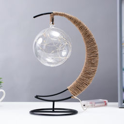 Фигурка световая RISALUX «Луна», LED-ночник, USB, чёрный, 24×10×29 см