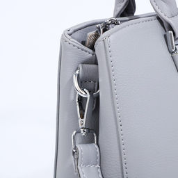 Сумка тоут на молнии, наружный карман, длинный ремень, цвет серый - Simaland фото 5