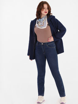 Кардиган темно-синий на молнии с капюшоном - Almond фото 2