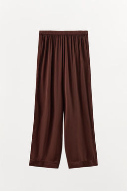 SATIN LOOSE-FITTING PLEATED TROUSERS - Zara фото 6