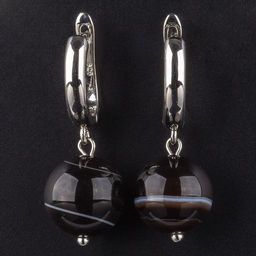 Серьги из полосатого Агата