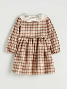 Bebe Yaka Ekose Flanel K?z ?ocuk Elbise