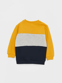 Bisiklet Yaka Uzun Kollu Nostaljik Maymun Bask?l? Erkek Bebek Sweatshirt - Waikiki фото 3