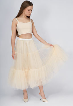 Платье из жаккарда OD-939-1 сливочный