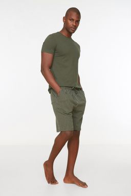 TRENDYOL MAN Lacivert Regular Fit Alt Cizgili Sortlu Pijama Tak?m? TMNSS22EM0013 - Trendyolmilla фото 3