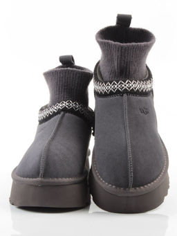 04-X-337 GRAY Угги женские (натуральная замша, 100% шерсть)