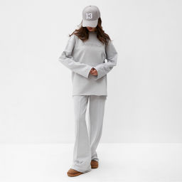 Свитшот женский MIST Cozy style, серый, размер 42