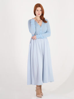 Голубая юбка больших размеров длинная женская - Almond фото 2