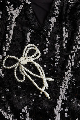 Top de lentejuelas con lazo decorativo - H&m фото 6