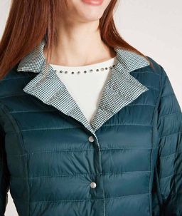 Пуховик двухсторонний, зелено-белый - Ashley brooke фото 6