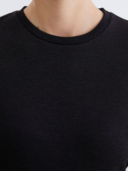 Bisiklet Yaka Beli Kemerli Bluz