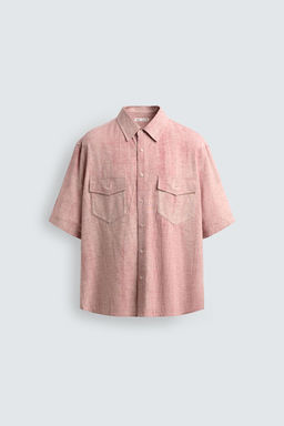 CAMISA RELAXED FIT EFECTO LAVADO / Rosa pastel - Zara фото 8