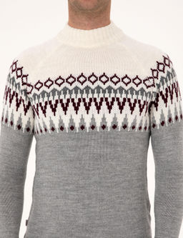 A__k Gri Melanj Slim Fit _eyrek Yaka Triko Kazak - Pierre cardin фото 6