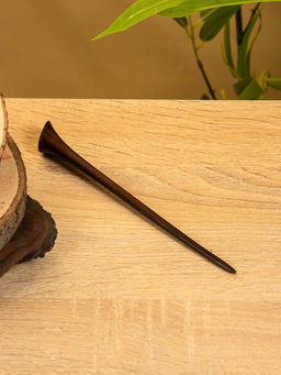 Шпилька для волос, 20 см, дерево Соно, ракушка, тёмно-коричневая