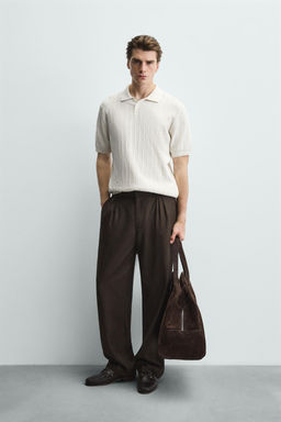 RIBBED KNIT POLO SHIRT - Zara фото 8
