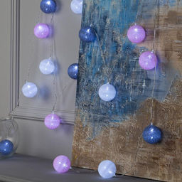 Гирлянда Нить 5 м с насадками Клубки серо-розовые, IP20, прозрачная нить, 20 LED, свечение белое, 220 В - Luazon lighting фото 2