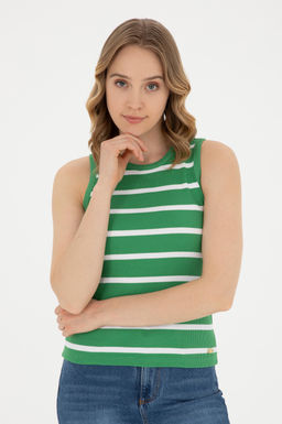 Женская зеленая футболка без рукавов с круглым вырезом Неожиданная скидка в корзине - U.s. polo assn фото 10