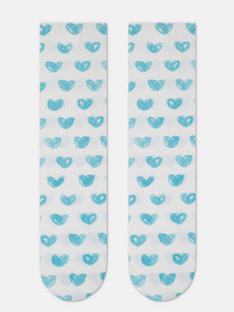 Цена за 2 пары. Носки Классические CONTE Удлиненные носки с хлопком белый-бирюза - Conte elegant фото 3
