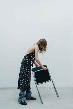 POLKA DOT SATIN MIDI DRESS - Zara фото 2