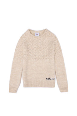 U. S. Polo Assn Кремовый меланжевый свитер для девочек с круглым вырезом - U.s. polo assn фото 6