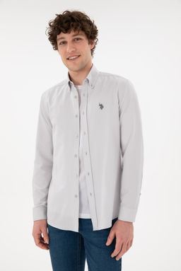 Erkek A__k Gri Uzun Kollu Basic G_mlek Sepette S_rpriz _ndirim - U.s. polo assn фото 2