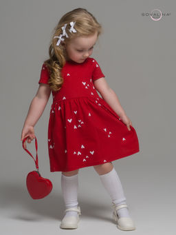 Платье Лето беленькие сердечки