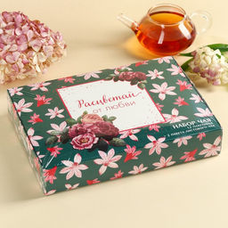 Чай подарочный «Расцветай от любви», весовой чай 40 г (2 шт. × 20 г)., чай в пакетиках 21.6 (12 шт. × 1.8 г).