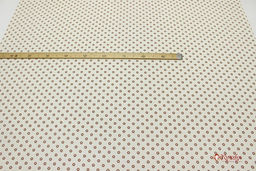 Муслин двухслойный с эф.фактурной стежки Коричневые ромашки на молочном-2, СОРТ2, ш.1.39м, хл-100% - Купава фото 2