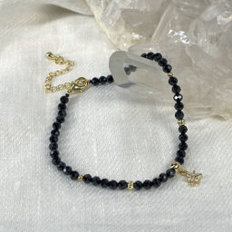 Браслет из черной Шпинели с подвеской 17 см +