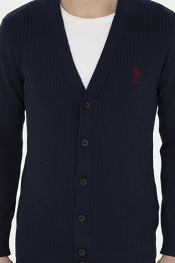 Мужской кардиган U.S. Polo Assn темно-синий хлопок  фото 6