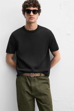 RELAXED FIT KNIT T-SHIRT - Zara фото 5