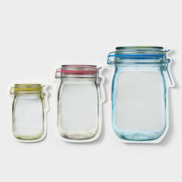 Набор пакетов для хранения сыпучих продуктов Komfi «Баночки», застёжка zip-lock, 3 шт., 150 мл, 500 мл, 900 мл