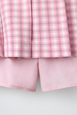FALDA TABLAS CUADROS / Rosa / Blanco - Zara фото 5