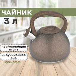 AK-520 Чайник нерж.сталь со свистком 3,0л индукционное дно (12) - Delta фото 2