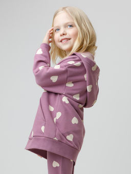 КР 302826/темная орхидея,сердечки к591 джемпер (толстовка) для дев - Crockid фото 4