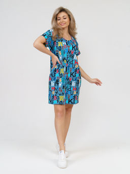 532 Туника " Буквы на голубом"