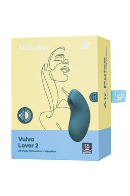 Вакуум-волновой бесконтактный стимулятор клитора Satisfyer Vulva Lover 2, силикон, синий  фото 8