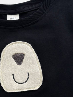 Лонгслив с аппликацией для мальчика 22-0233 черный - Mini maxi фото 6